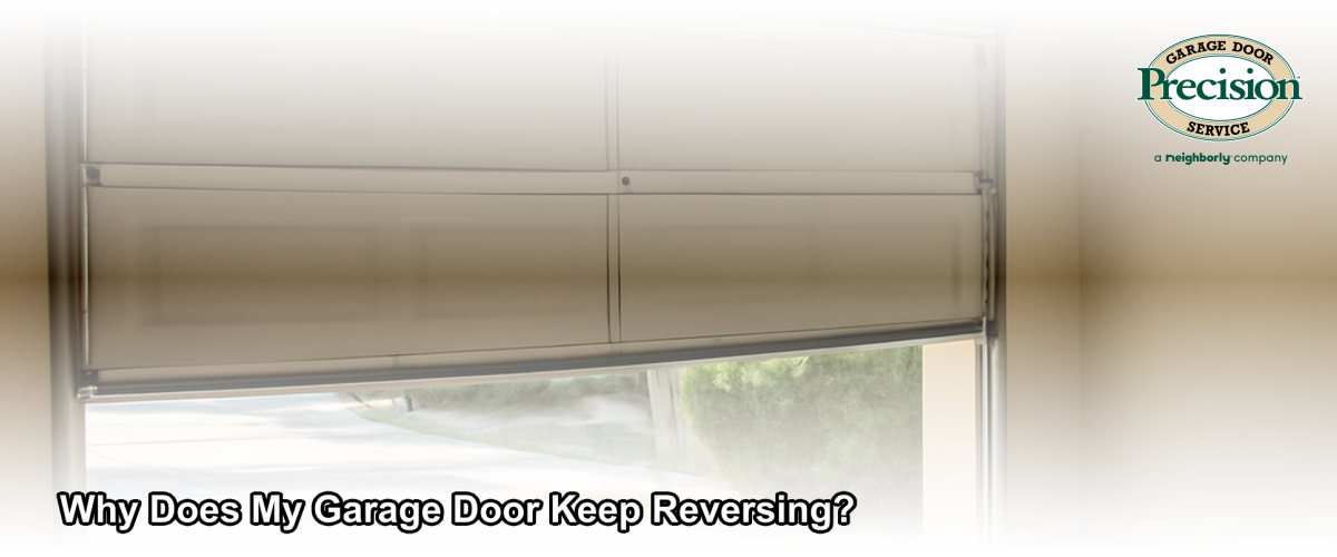 Garage door partially open reversing direction in a New Jersey home garage