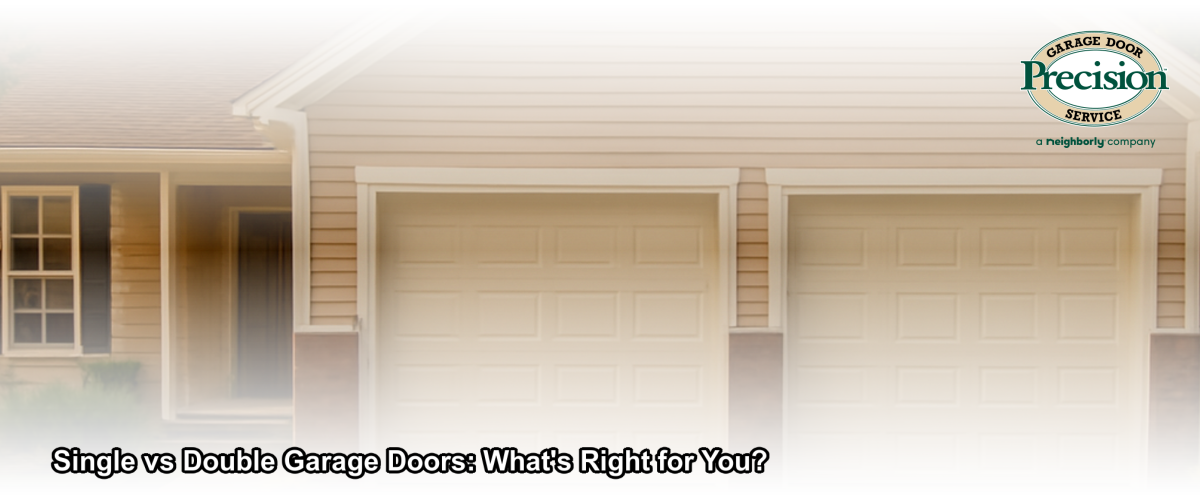Side-by-side comparison of a single garage door and a double garage door on a residential home in New Jersey